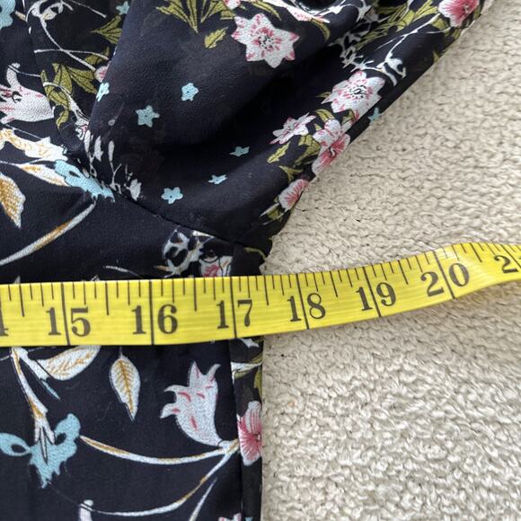 DESIGN LAB Dress Womens Medium Black Floral Chiffon Mini Retro Y2K Fairy Grunge - Picture 9 of 11